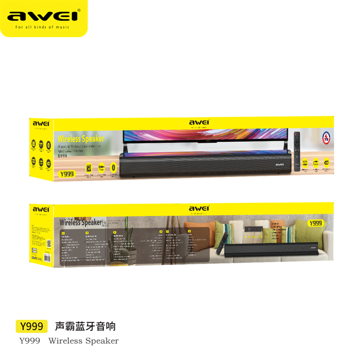 Awei Y999 50W Home Theater Wireless Speaker SoundBar
